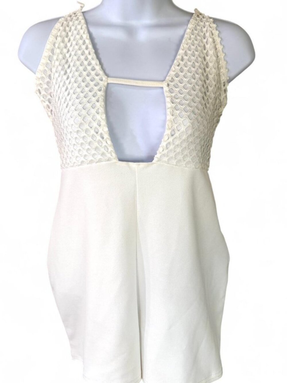 White Mini Bodycon Romper NWOT